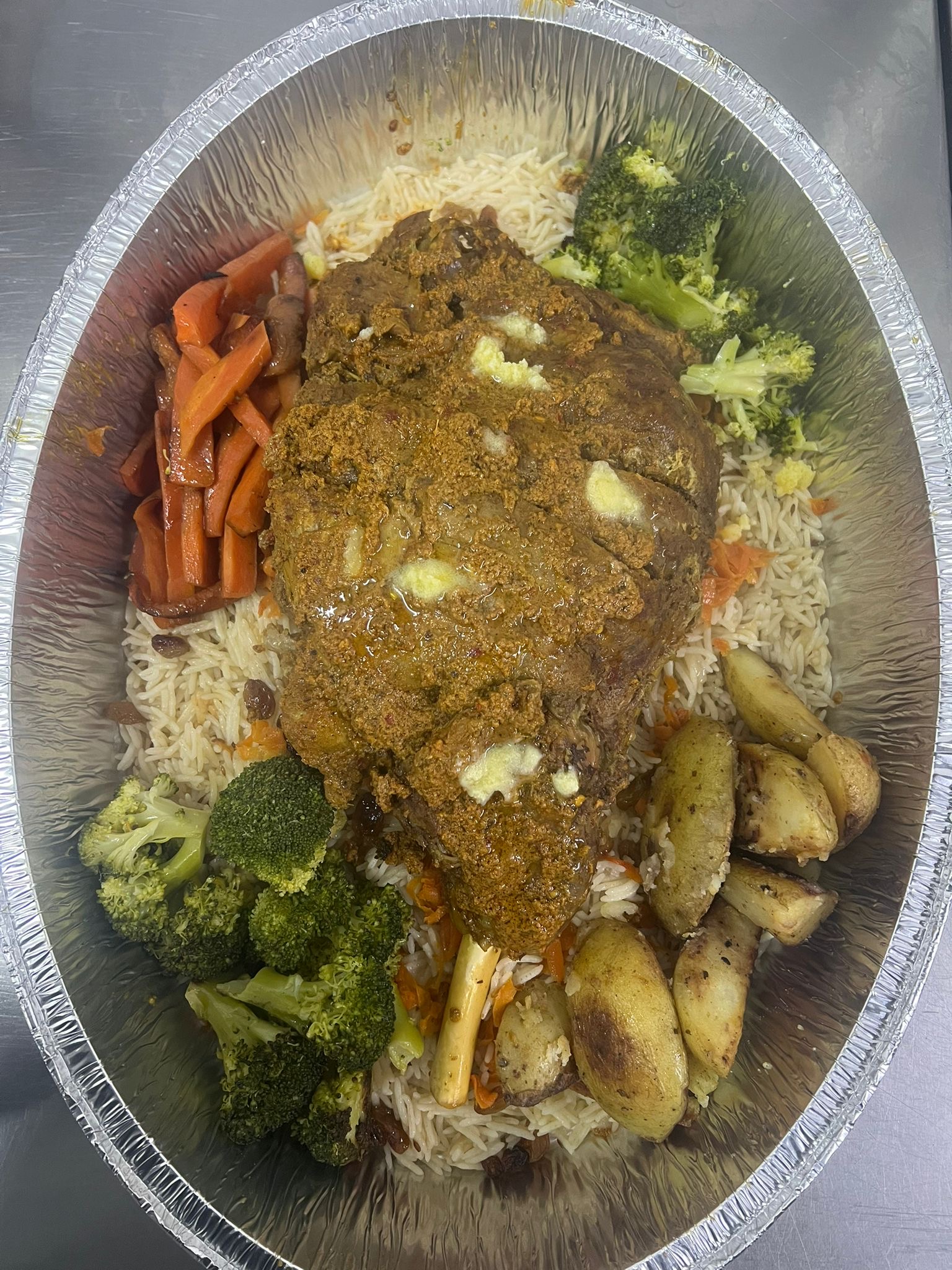 Fresh noodles and curry ready for collection